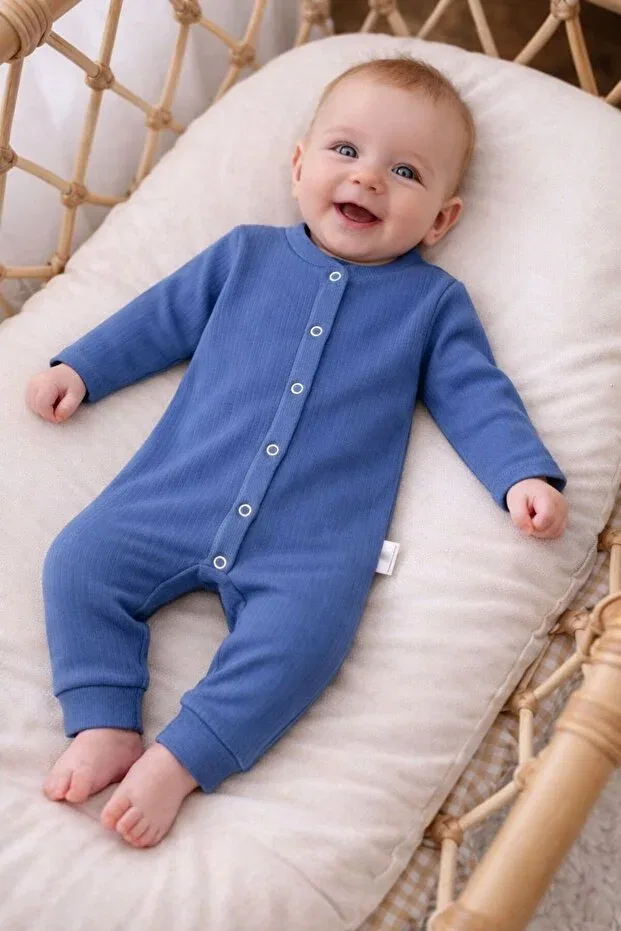 Детский комбинезон для новорожденных с принтом в полоску Nevrankids, Navy Blue