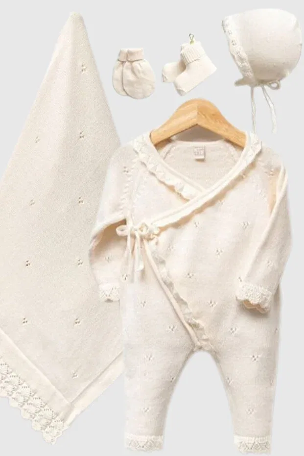 Детский комплект для новорожденных из хлопка Aura baby girl Naka Concept, Beige — фото 3