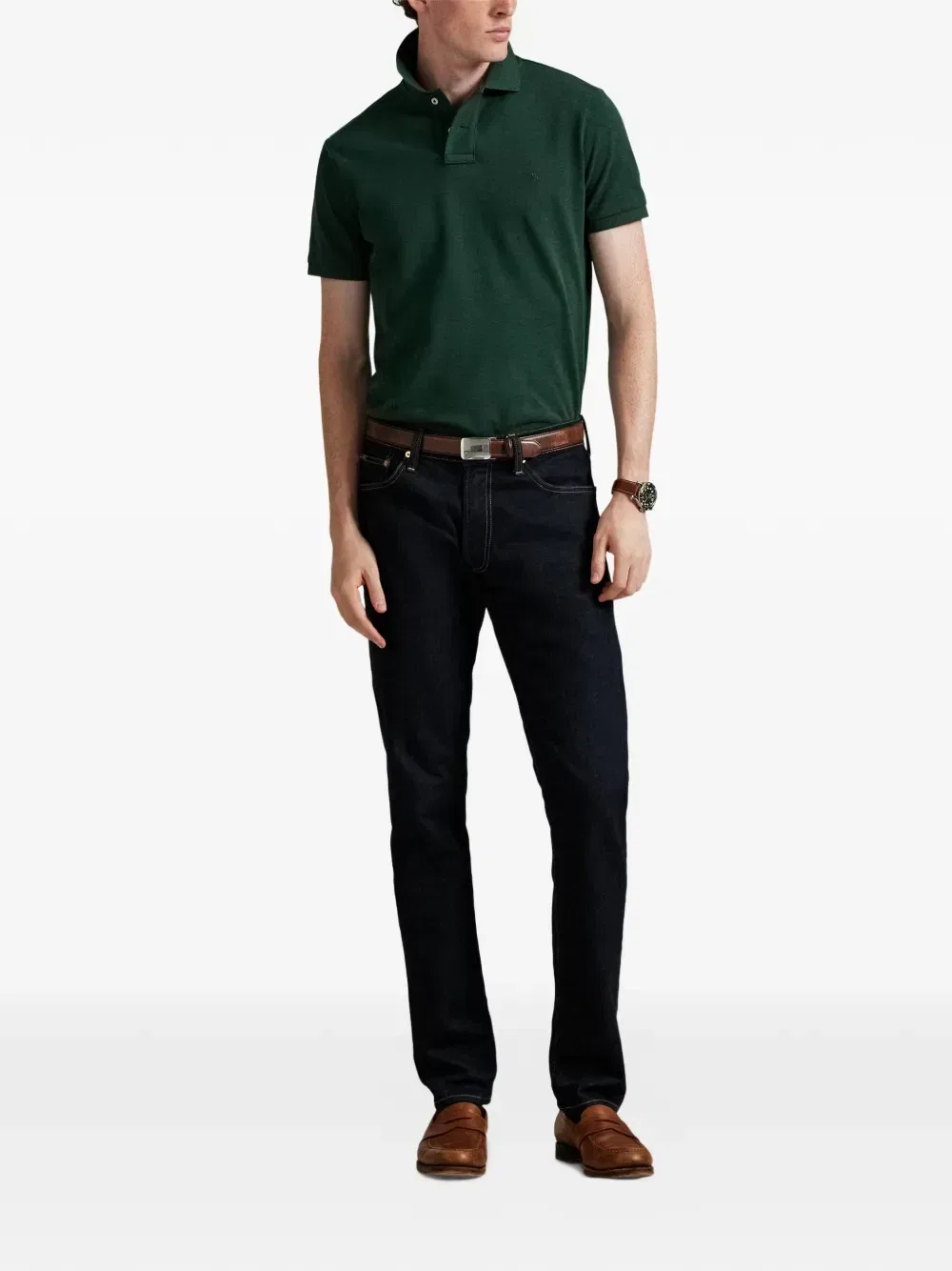 Рубашка поло узкого кроя Polo Ralph Lauren, зеленый — фото 2