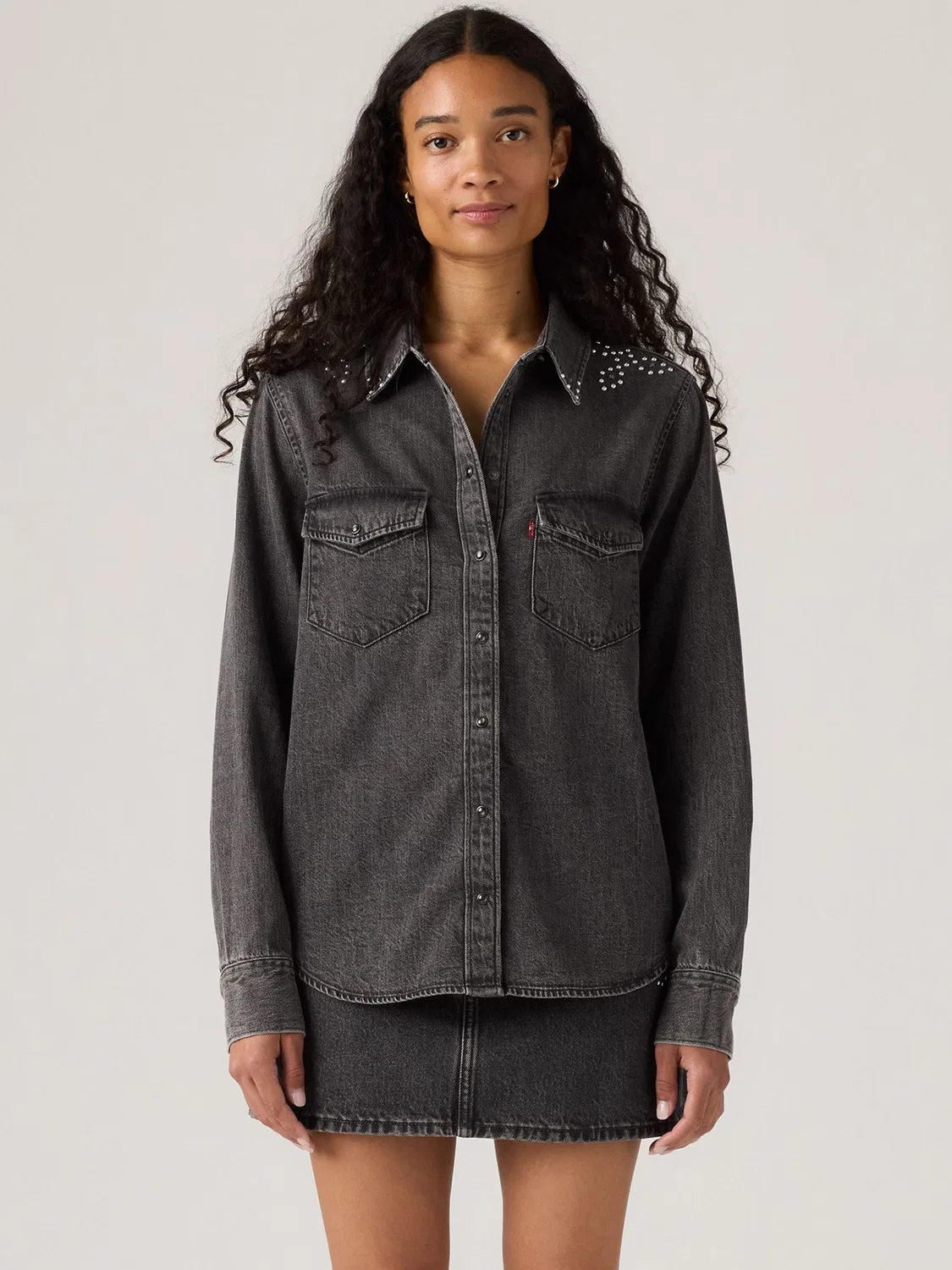 Джинсовая рубашка Western Levi's, Bejewled Washed Black — фото 2