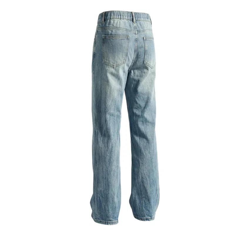 Детские джинсы унисекс с потертостями и молнией Denim Blue Paris Lightning Pattern Ripped MostwantedLab, Denim Blue — фото 4