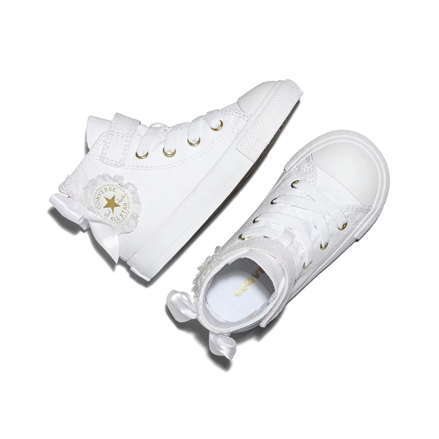 Детские кеды для девочек с бантом Chuck Taylor All Star 1V Bow Converse, Blanco — фото 4