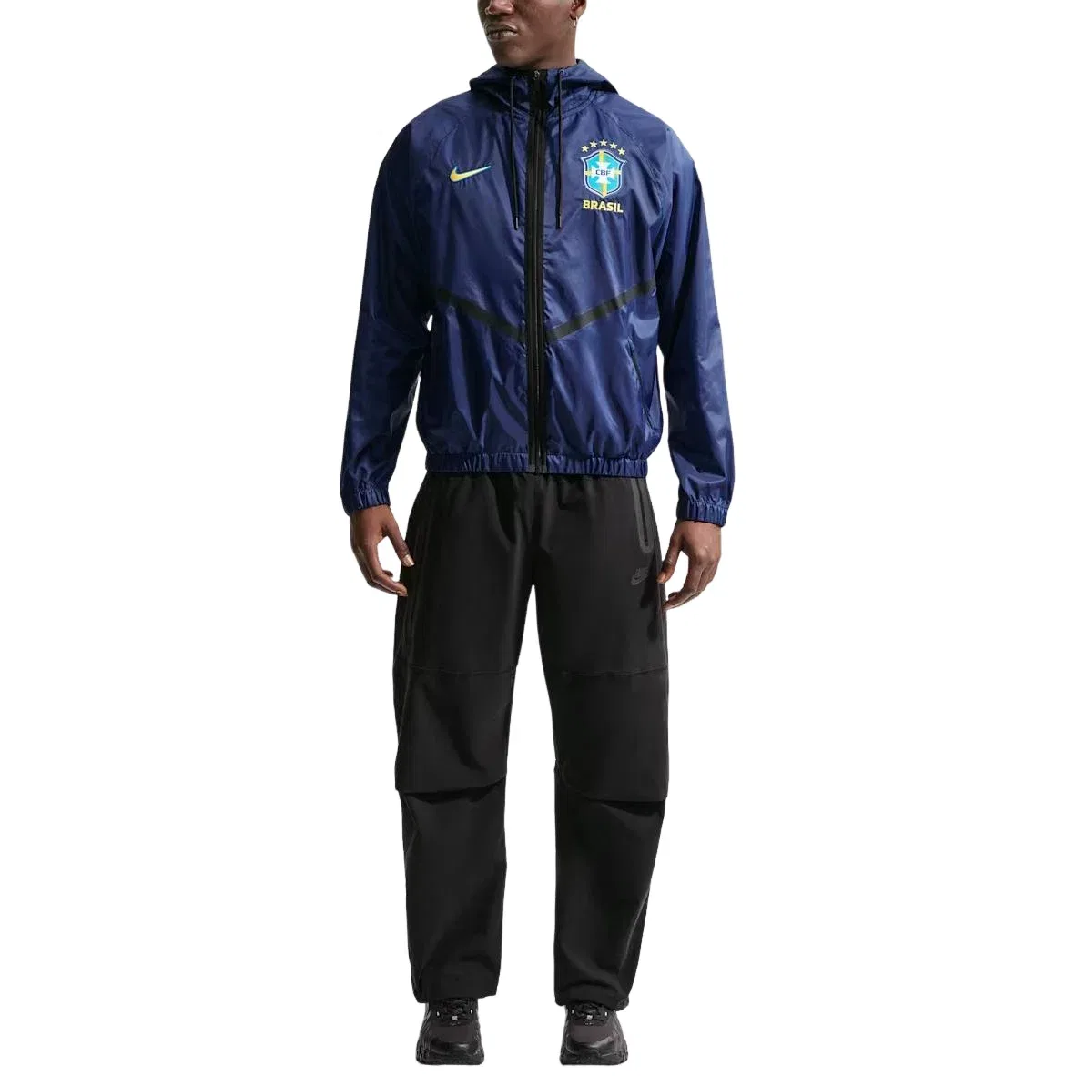 Мужская куртка Nike x Brazil Dri-FIT Football Anthem Jacket Coastal Blue Midwest Gold, синий — фото 3