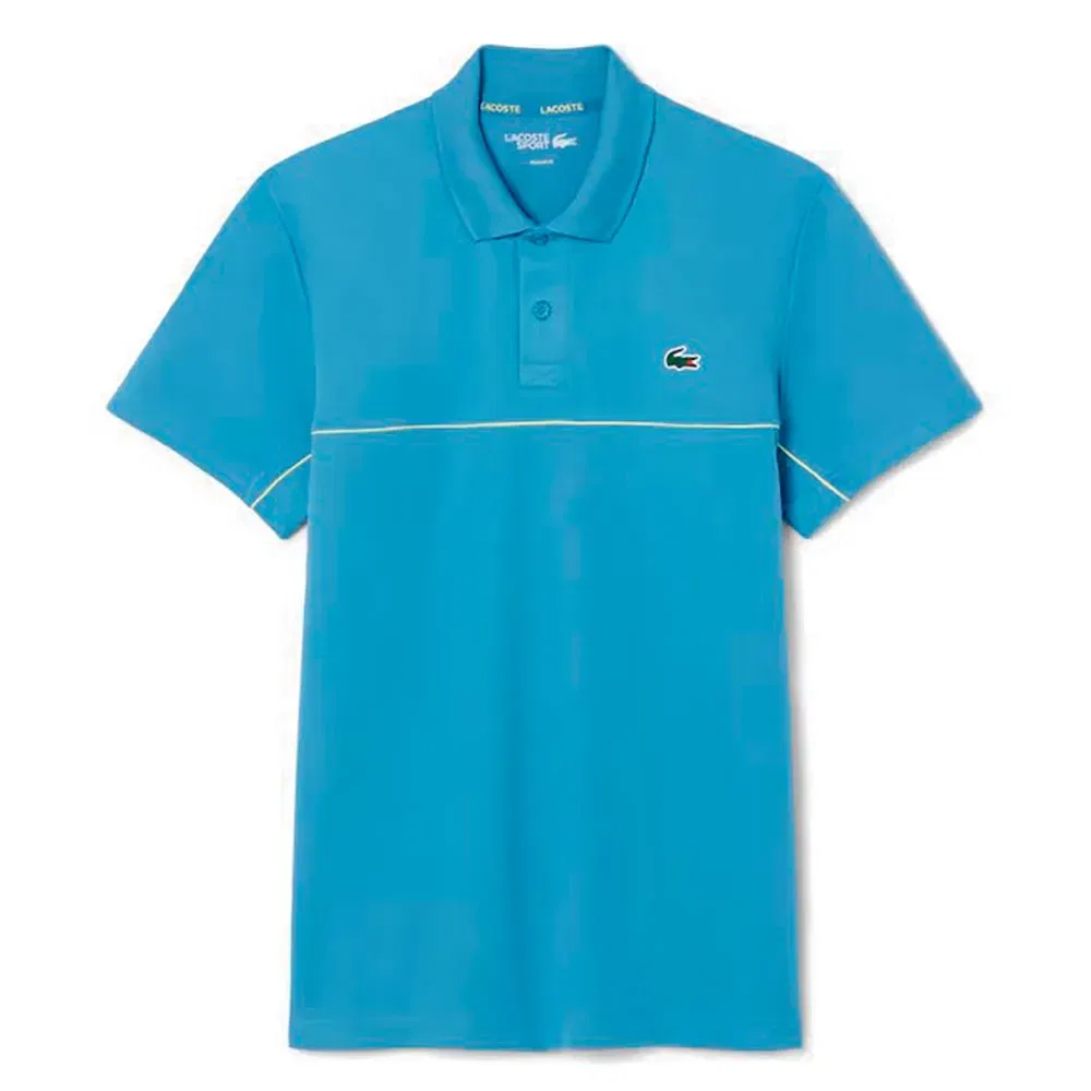 Поло Lacoste мужское с коротким рукавом, хлопковое пике, синий — фото 3