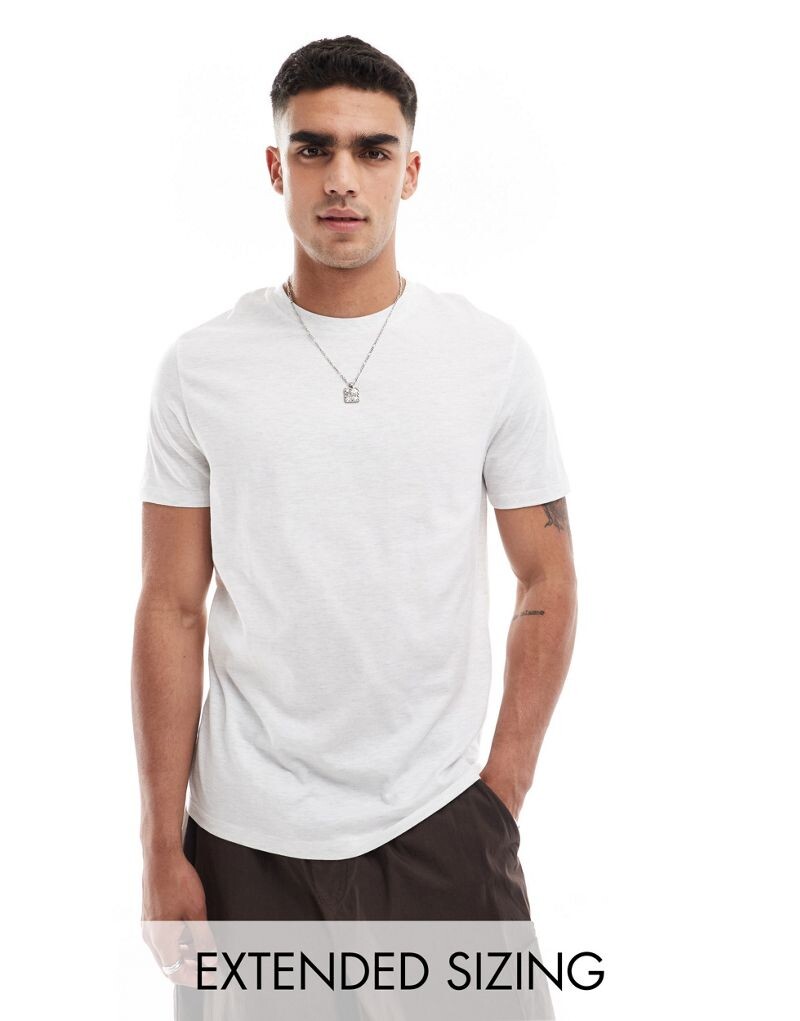 

Белая меланжевая футболка ASOS DESIGN
