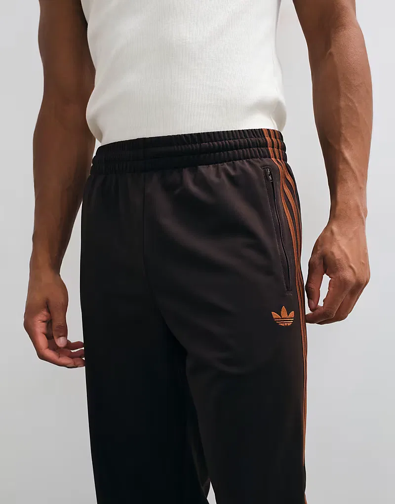 Спортивные брюки Adidas Originals Firebird коричневого и оранжевого — фото 3