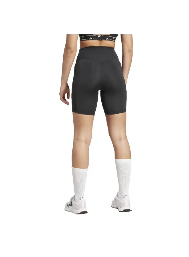 Леггинсы короткие с карманом Optimé Essentials Adidas, черный — фото 3