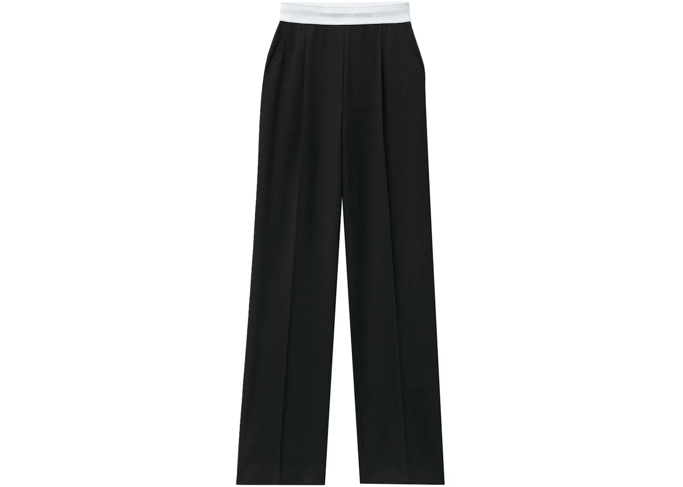 Женские брюки с высокой посадкой и складками Alexander Wang, Black