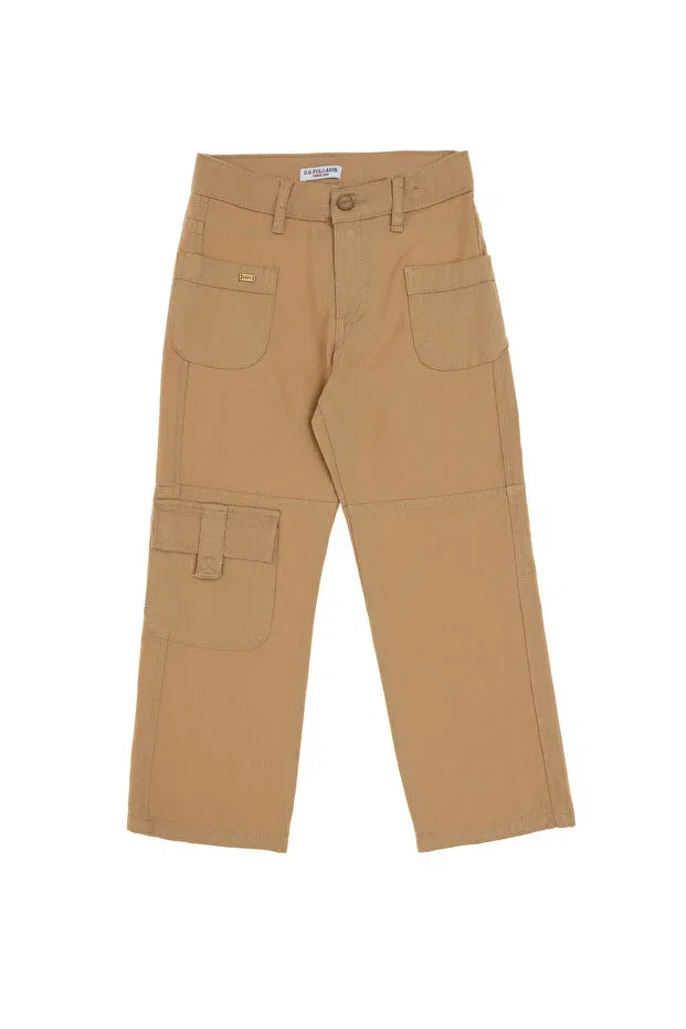 Детские брюки карго для девочек из хлопка U.S. Polo Assn., Camel