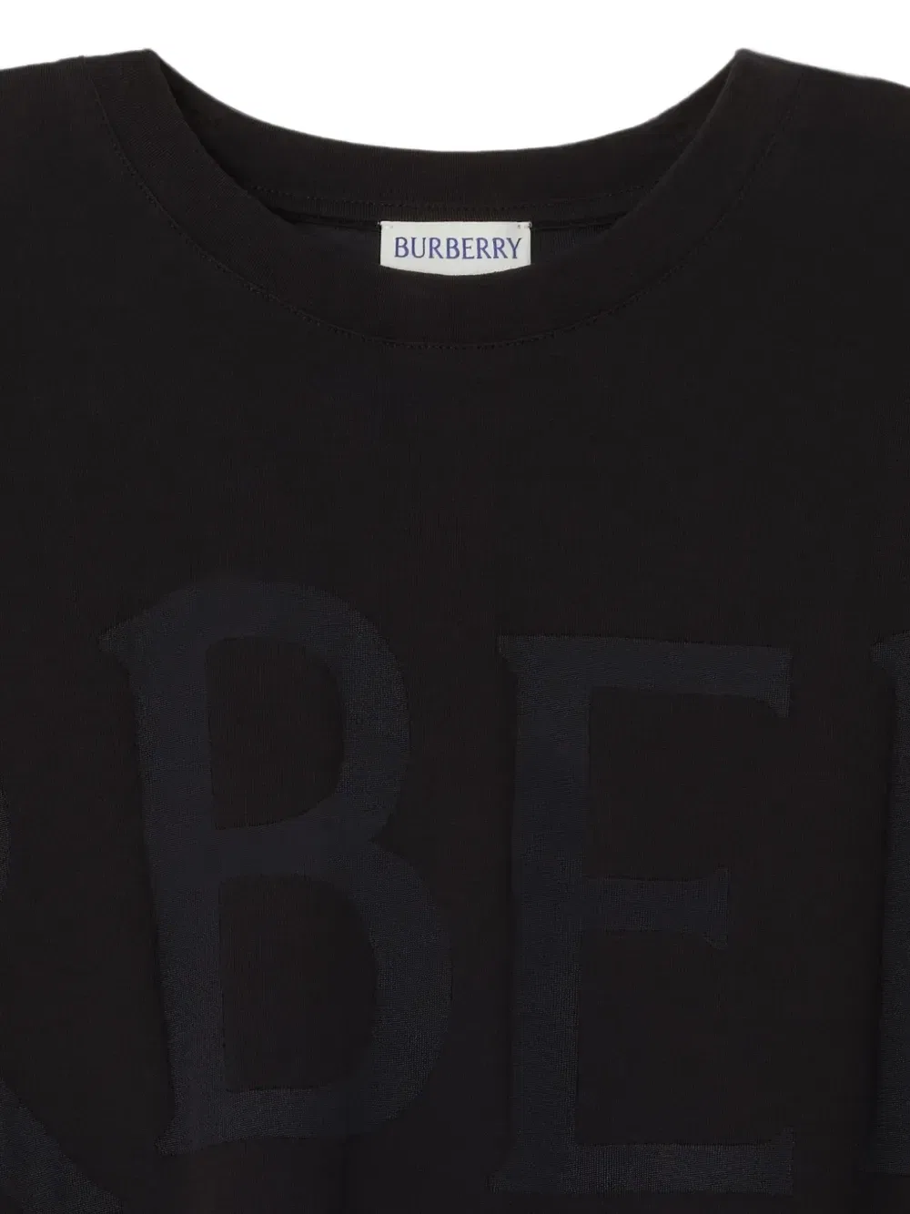 Футболка из хлопкового смесового материала с логотипом Burberry, черный — фото 2