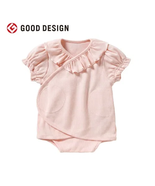 Детский комбинезон-боди с коротким рукавом и рюшами, Pink 10mois — фото 3