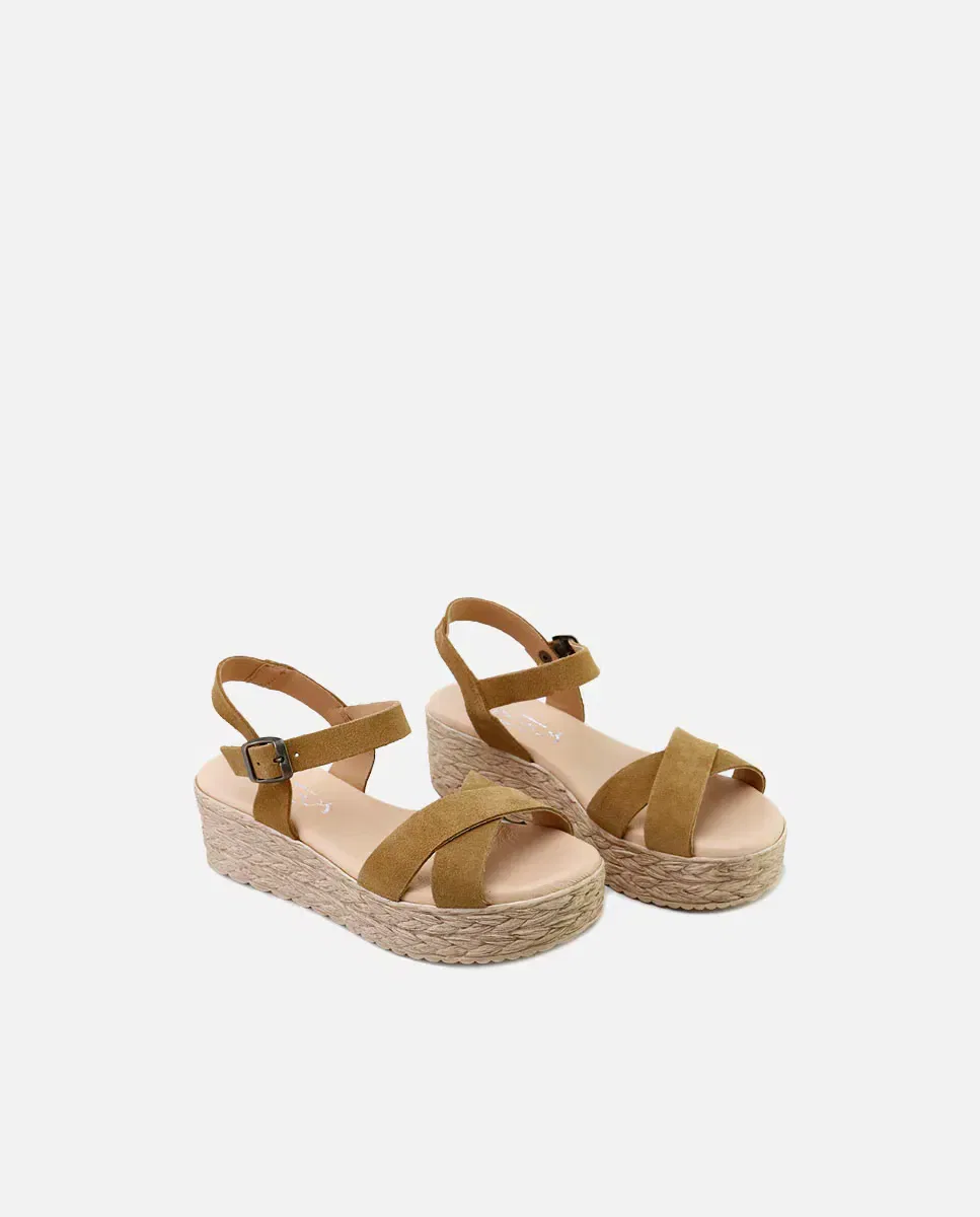 Детские сандалии для девочек на платформе Eli 1957, Camel — фото 3
