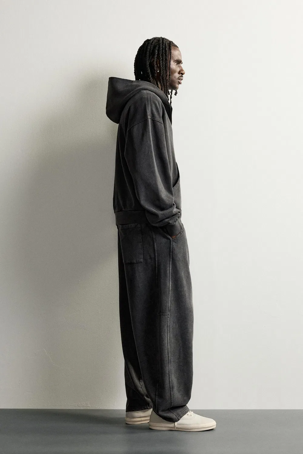 Простая толстовка свободного кроя на молнии. ZARA, Dark anthracite — фото 4