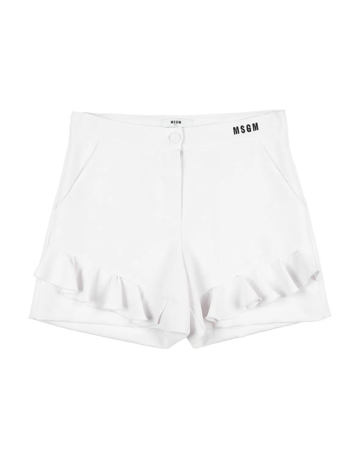 Детские шорты для девочек с вышитым логотипом Msgm, белый
