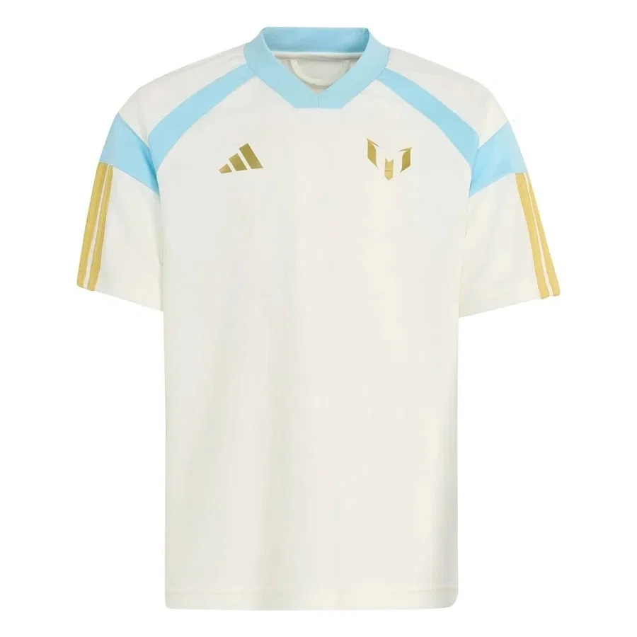 Детская футболка свободного кроя с принтом Messi Hot Tee Y adidas, Белый