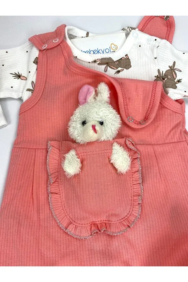 Детский комбинезон для девочек с длинным рукавом Toy-Detail baby girl set Bebekyol, Pomegranate Flower — фото 4