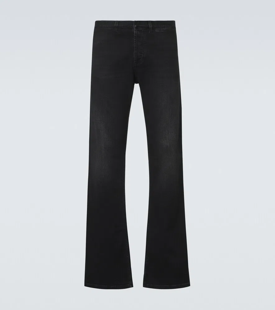 Джинсы Gucci Web Stripe расклешенные, черные