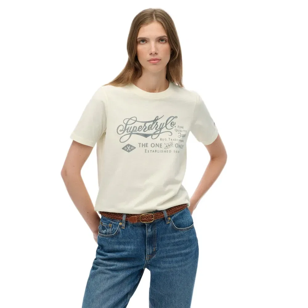 Футболка с коротким рукавом Superdry Industry Worker Relaxed, белый