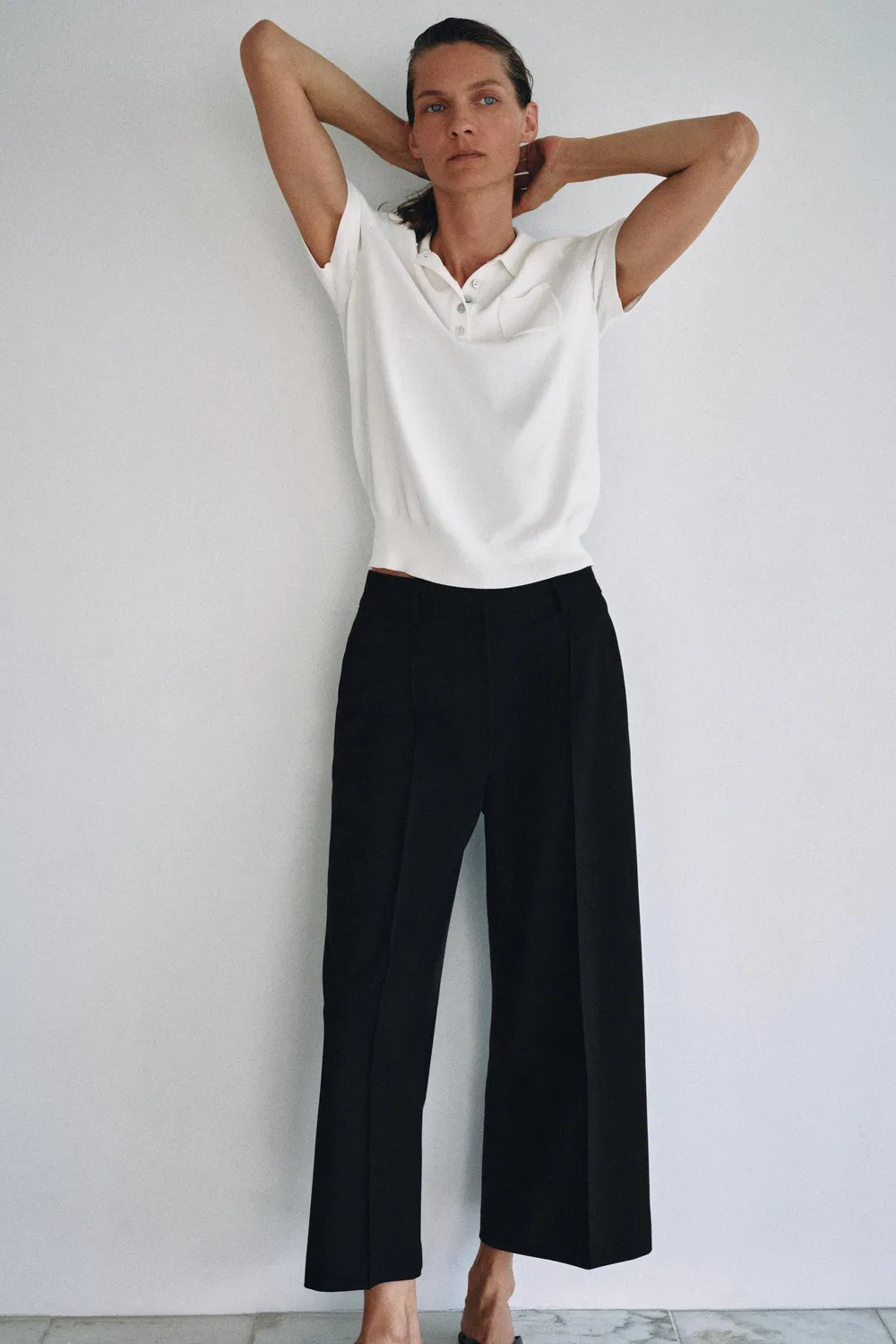 Укороченные брюки из коллекции ZW ZARA, Black — фото 2