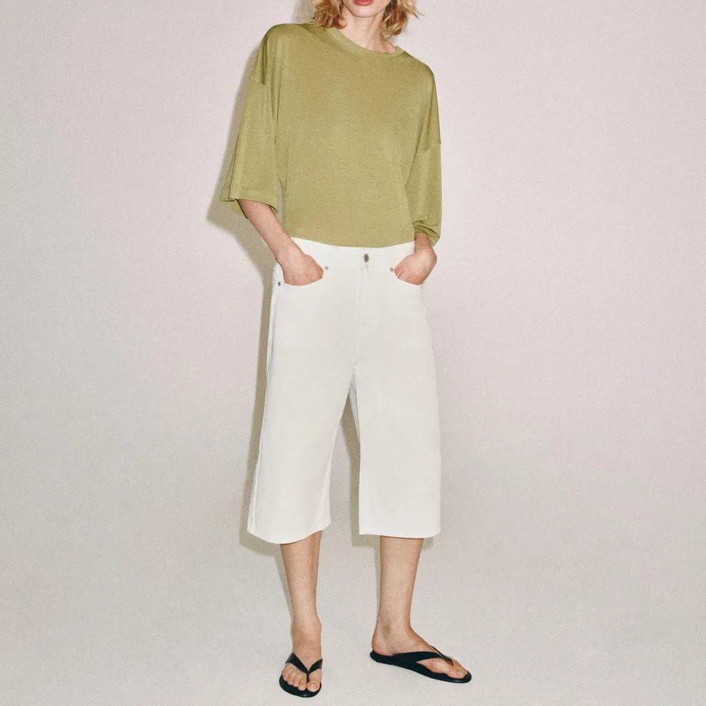 Женское боди с круглым вырезом Olive Green ZARA — фото 4