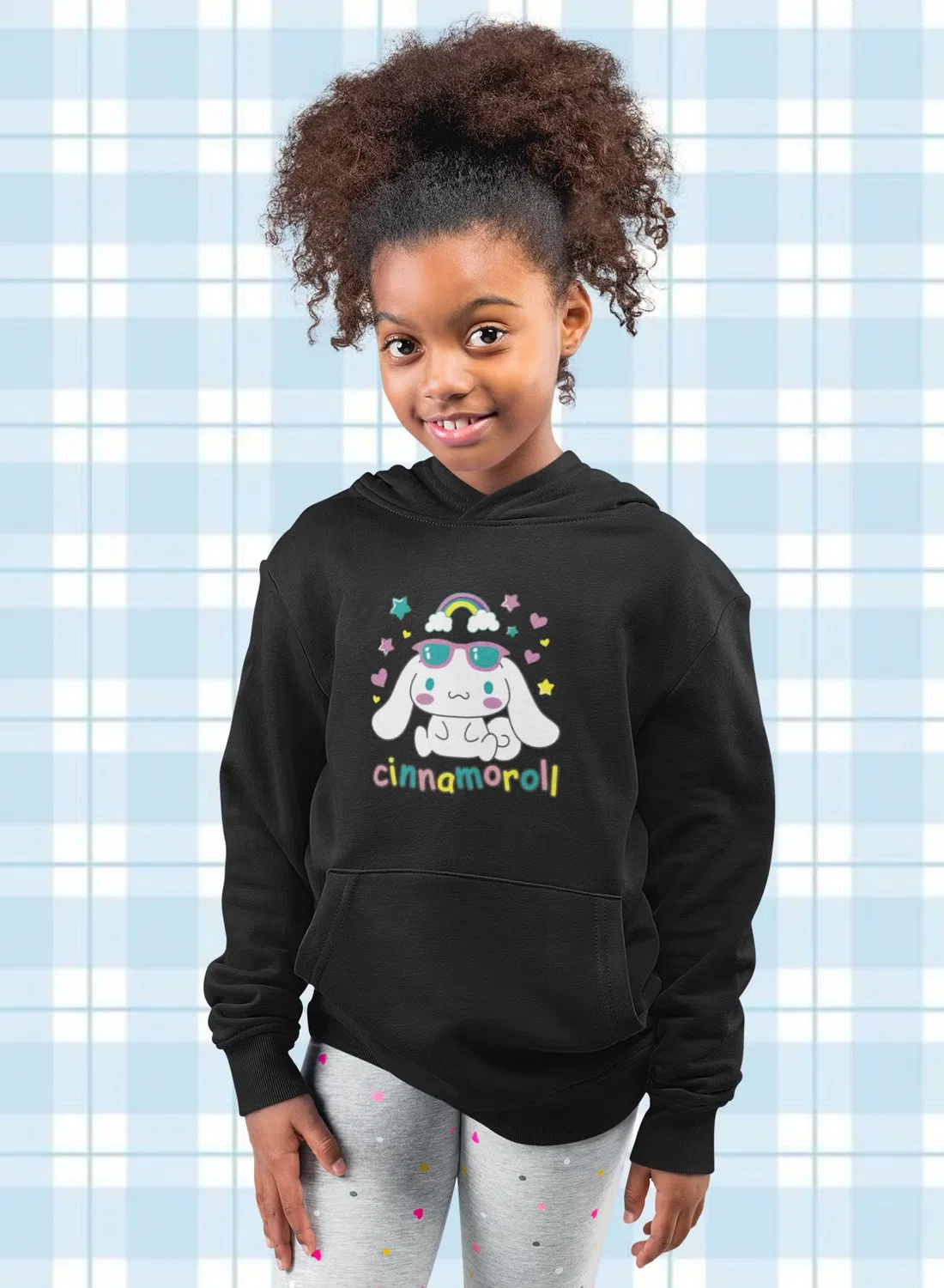 Худи с капюшоном и принтом Cinnamoroll Zoom, черный