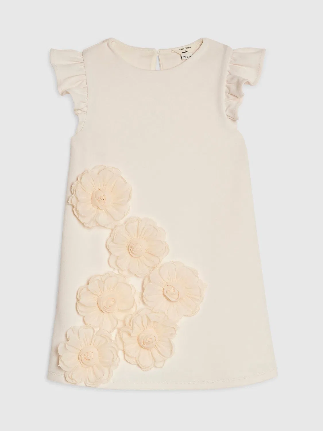 Платье с 3D цветами River Island, кремовый