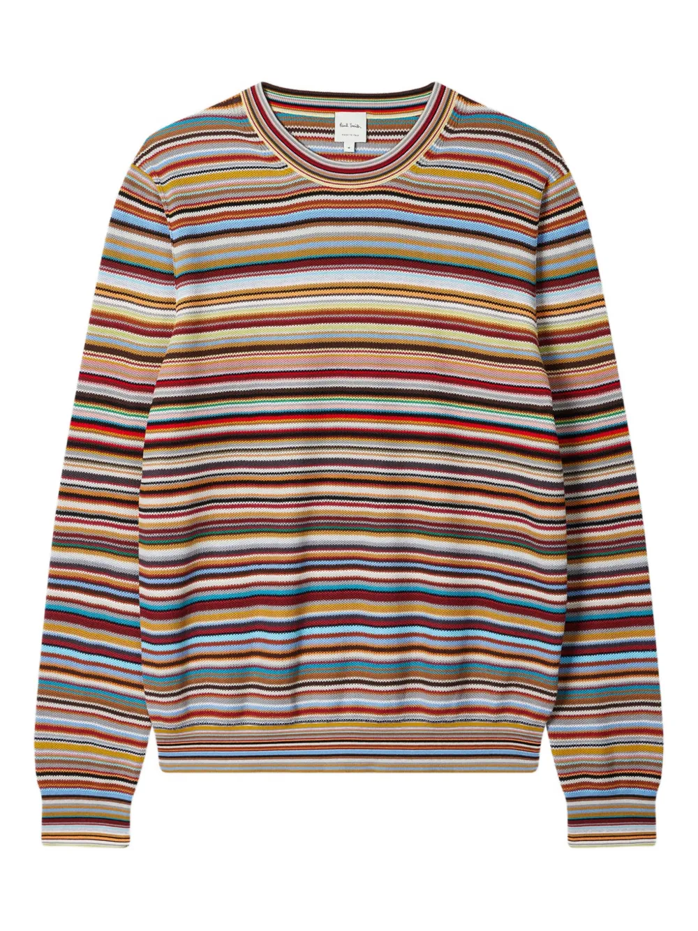 

Многополосный хлопковый свитер Paul Smith, красный