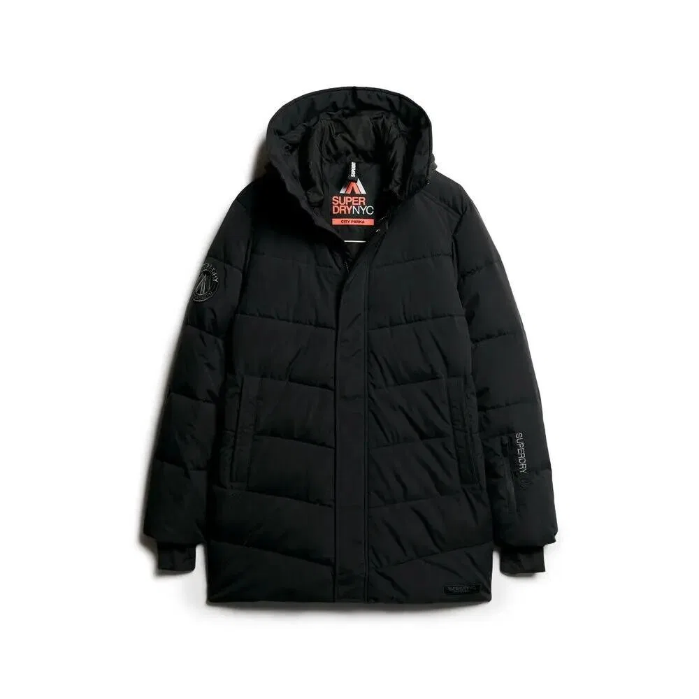 Женская стеганая куртка-парка City Superdry, Черный
