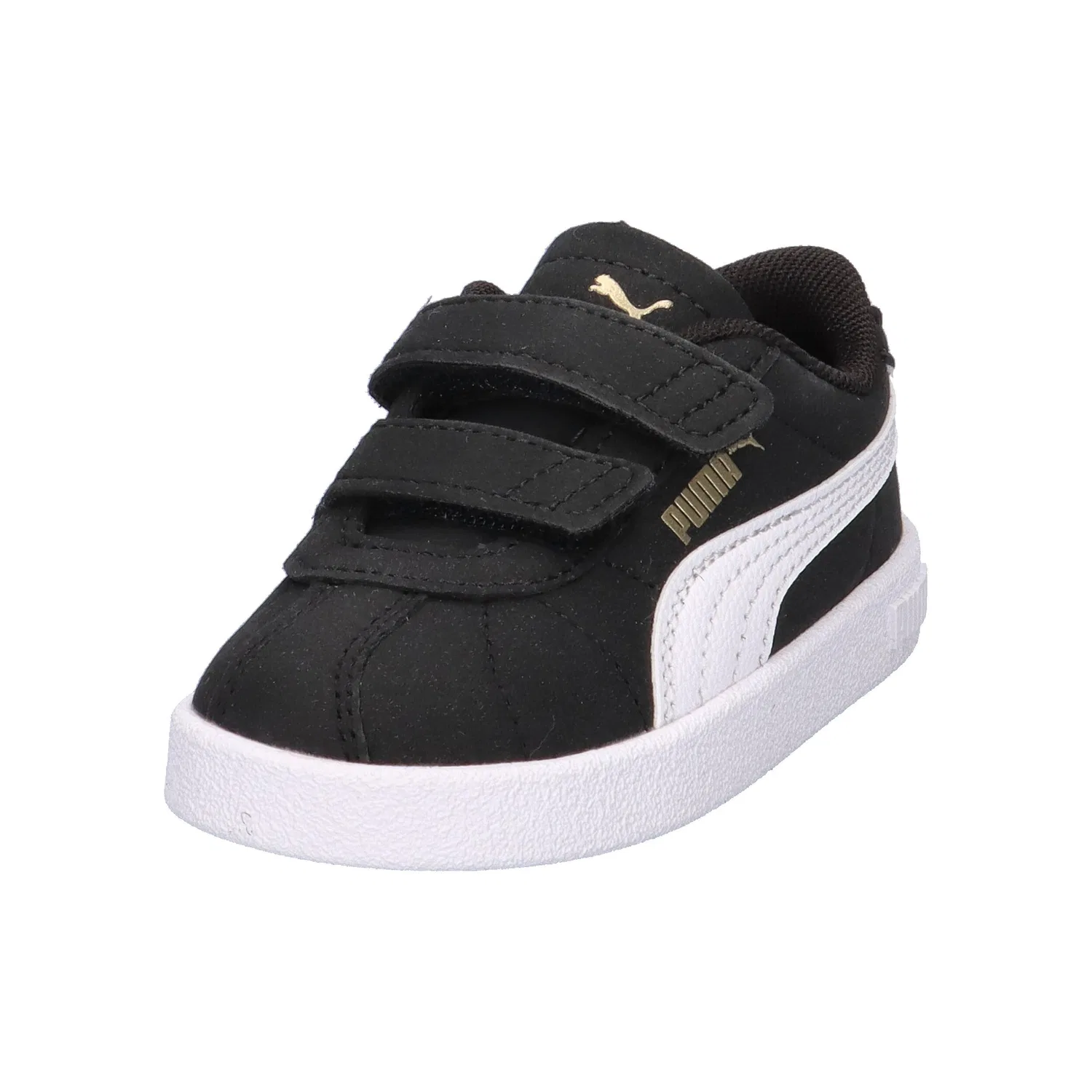 Детские кроссовки с замшевым верхом Club II V Inf Puma, Schwarz Weiss Gold — фото 4