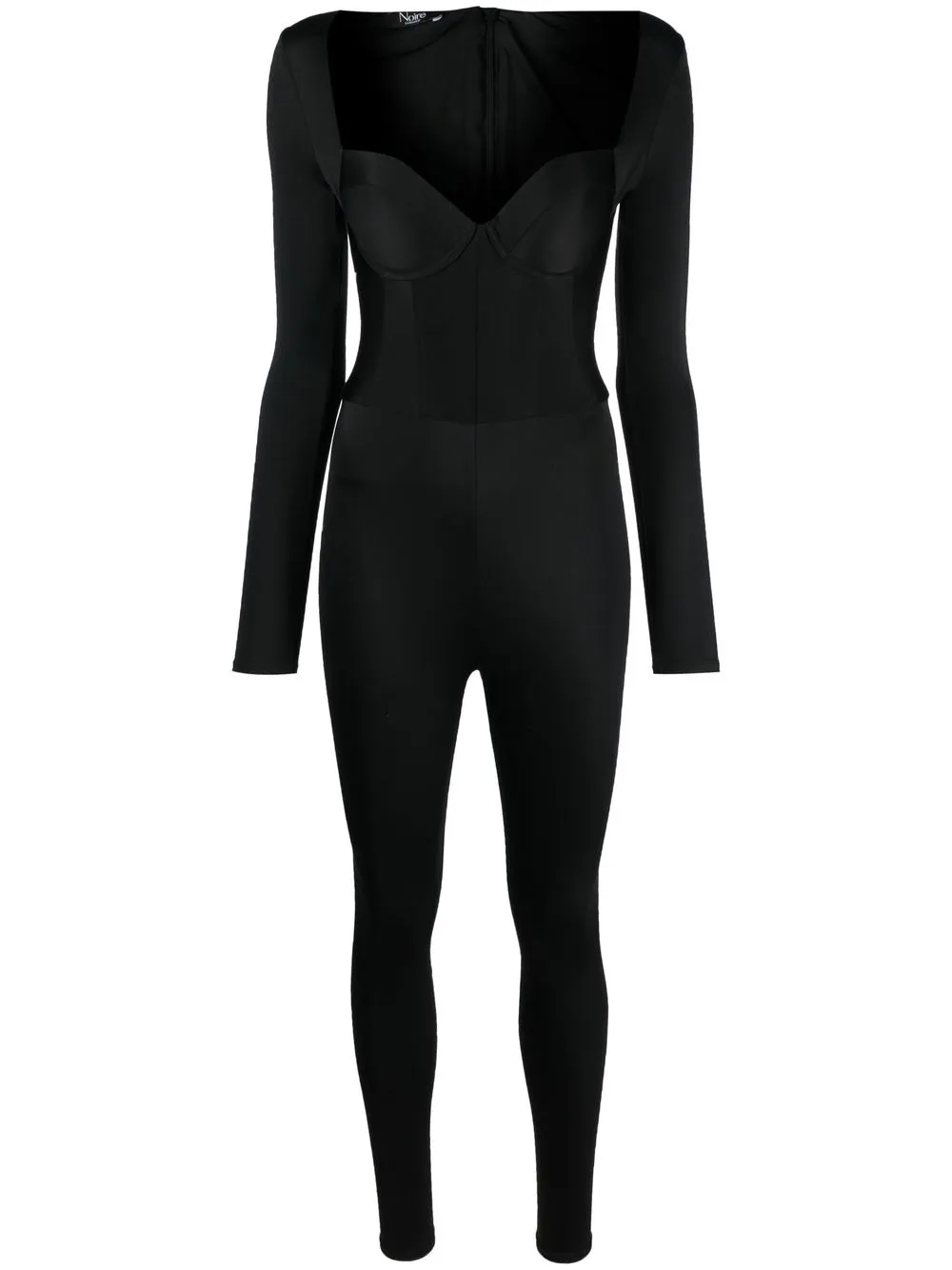 

Эластичный комбинезон с вырезом сердечком Noire Swimwear, черный
