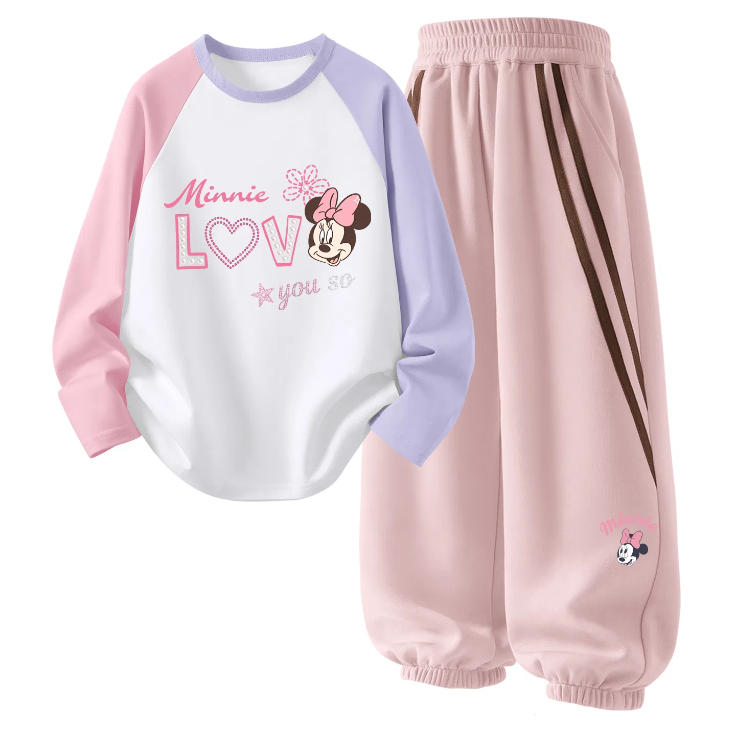 Детский спортивный комплект с принтом Di Diamond Pink+Di Eye K_Right Side below Lotus Pink Disney, Цвет Di Diamond Pink+Di Eye K_Right Side below Lotus Pink