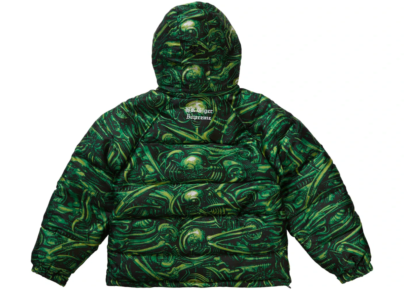 Мужская куртка-пуховик с жаккардом H.R. Giger Supreme, Green — фото 3