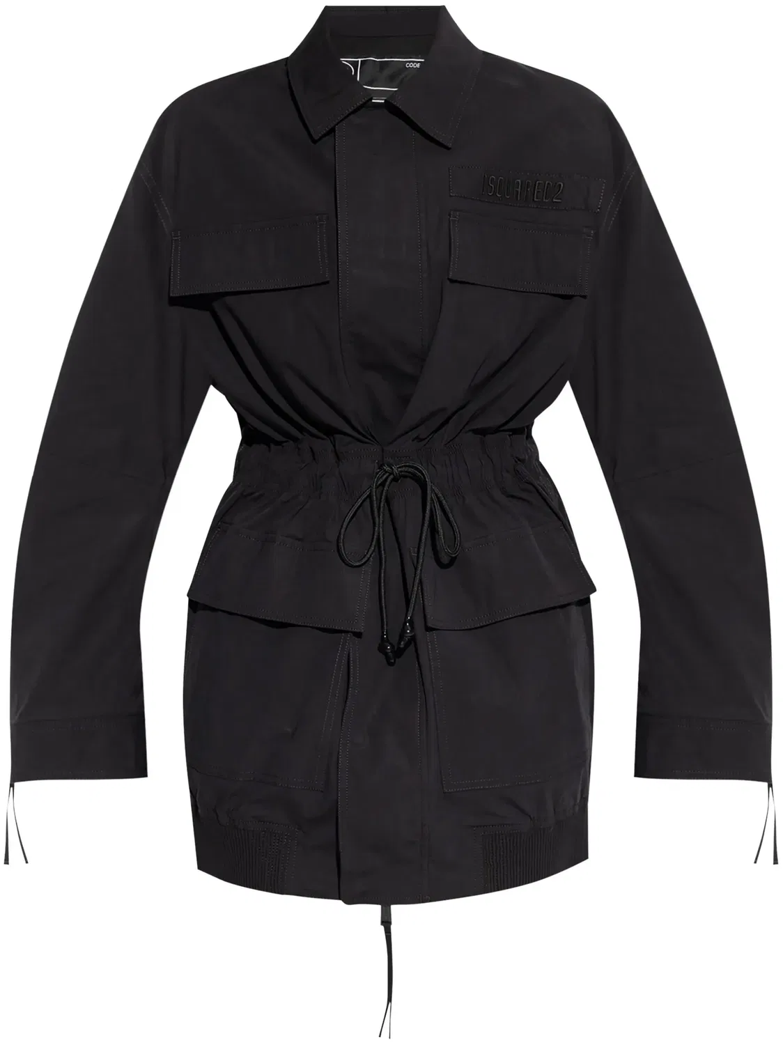 DSQUARED2 Черное тренч-пальто из хлопка