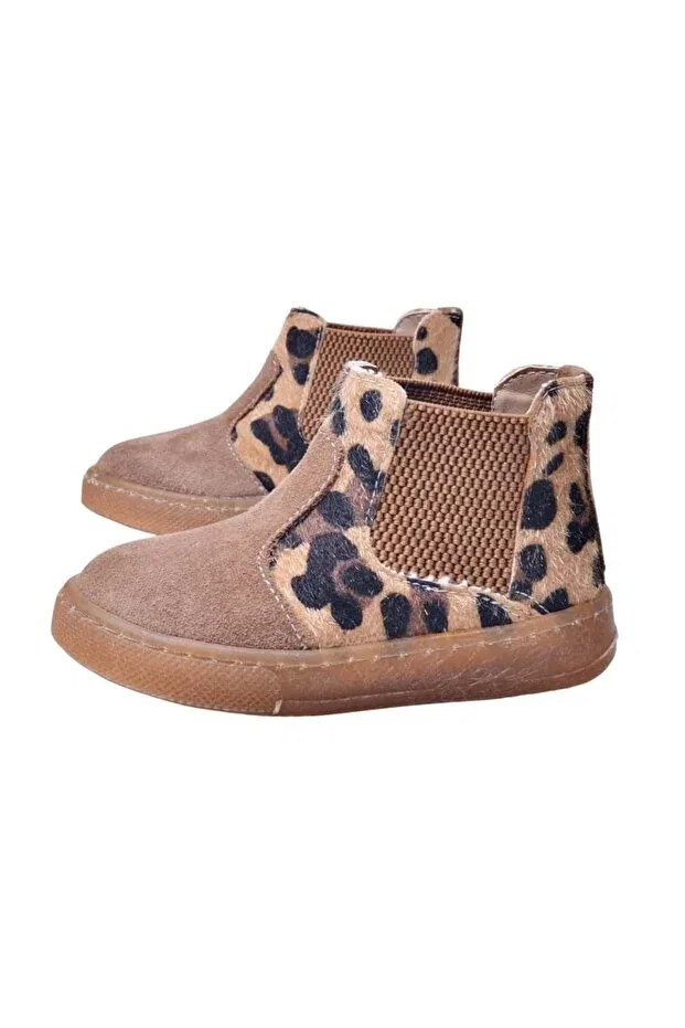 Детские ботинки для девочек без шнуровки Chelsea Merli&Rose, Leopard — фото 4