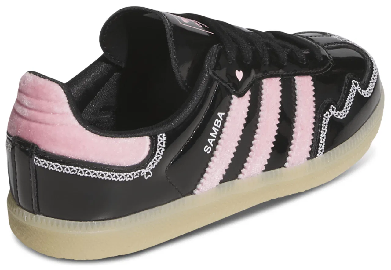 Кроссовки для девочек Samba Adidas, розовый/черный — фото 3