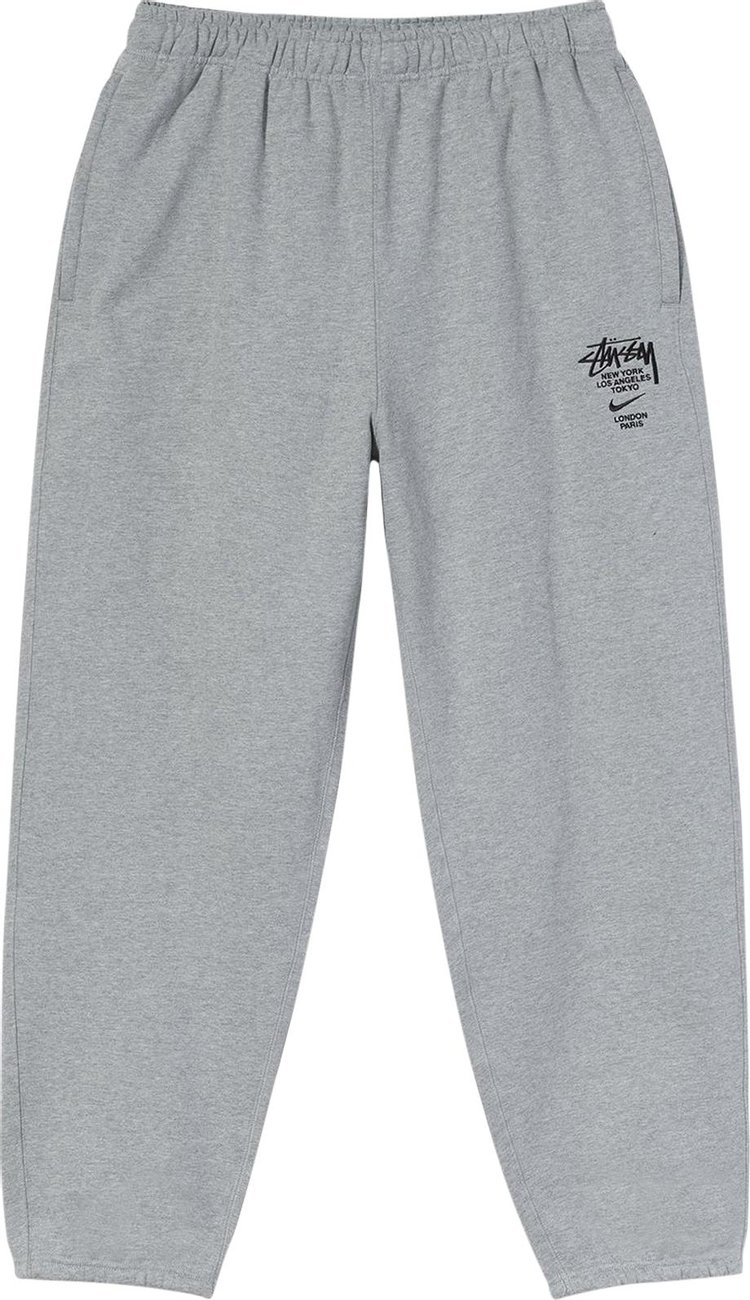 Брюки Nike x Stussy NRG ZR Fleece Pant 'Dark Grey Heather', серый - фото