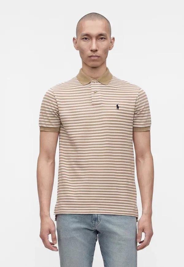 Поло хлопковое пике Polo Ralph Lauren, белый/хаки