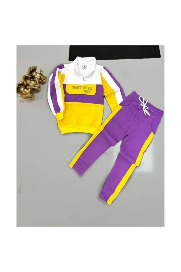 Детский спортивный костюм для девочек с принтом Want to be you Modavals, Multicolor