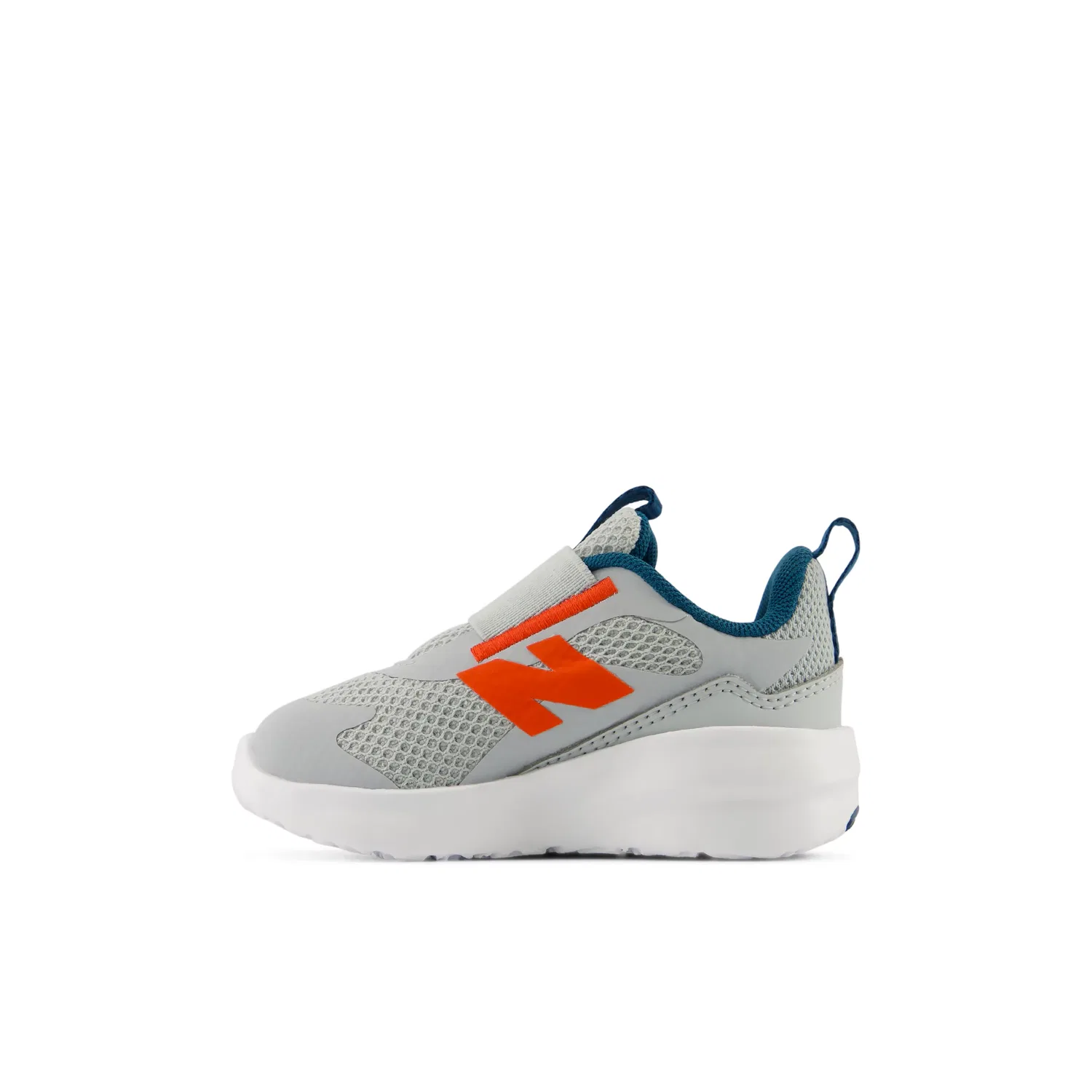 Детские кроссовки без шнуровки с дышащей сеткой 468 Slip On New Balance, Light Zinc Blue With Neo Flame And Streamsong — фото 3