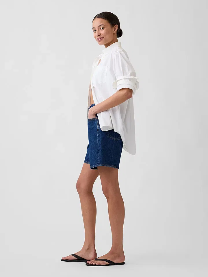 Женские джинсовые шорты High Waist GAP, Dark Blue — фото 2
