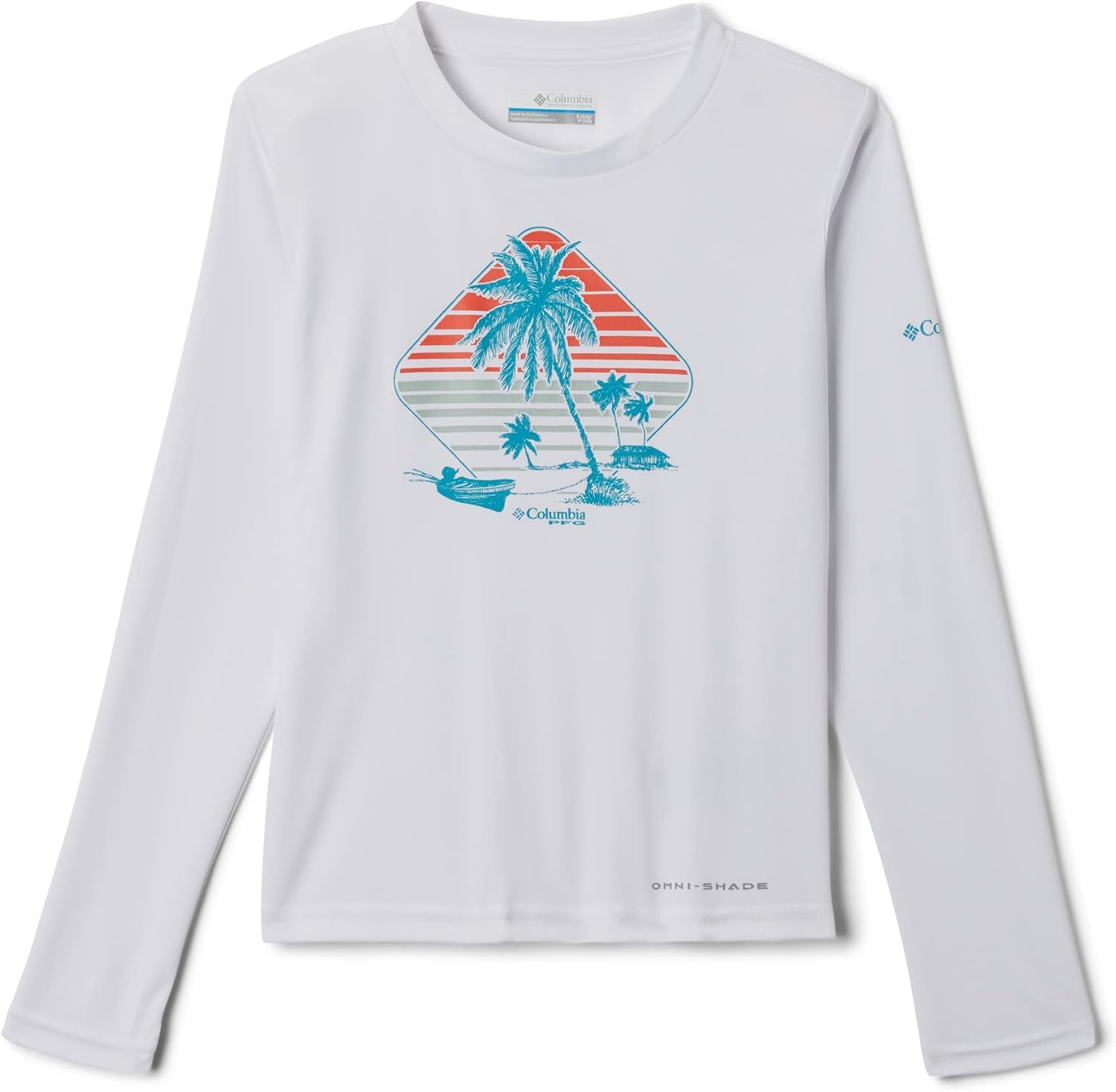 

Футболка Columbia Girl's Tidal Tee PFG Panga Palms Diamond с длинным рукавом, White/Panga Palms, Белый, Футболка Columbia Girl's Tidal Tee PFG Panga Palms Diamond с длинным рукавом, White/Panga Palms