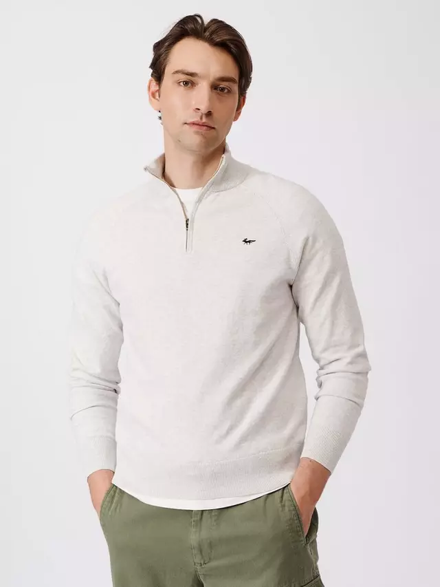 

Джемпер Aubin Bonby Zip Neck Cotton, цвет light/grey