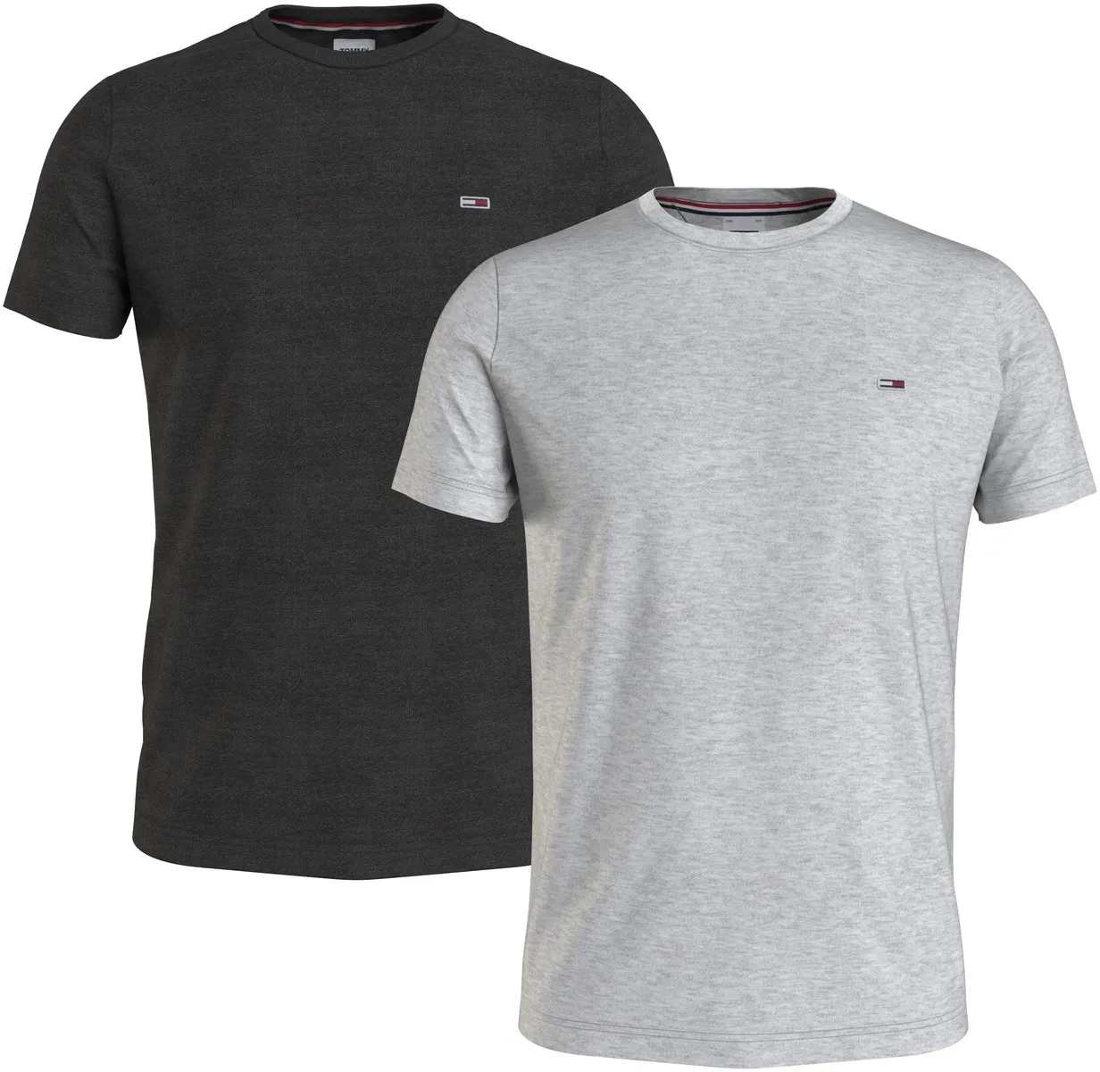 

Футболка Tommy Jeans "TJM 2PACK SLIM JERSEY TEE", с круглым вырезом, цвет Silver Grey / Black