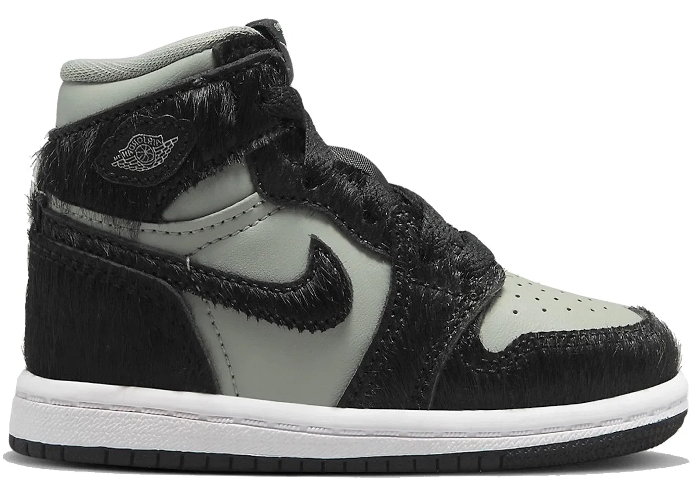 Детские кроссовки высокие с принтом Jordan 1 Retro High OG Jordan, Medium Grey/Black/White