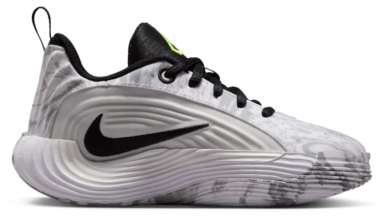 Детские кроссовки для мальчиков с высокой посадкой Giannis Immortality 5 Nike, White/Metallic Silver/Off White