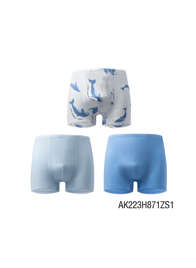 Трусы-боксеры детские из модала, комплект из 3 штук, King, Aimer Kids, синий