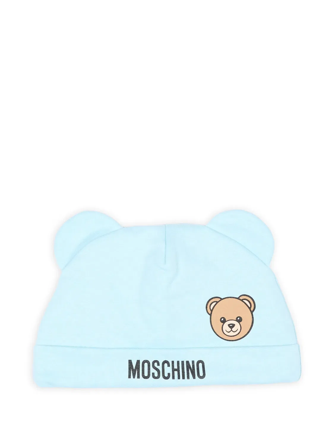 Комплект из шапки и нагрудника с принтом Teddy Bear Moschino Kids, синий — фото 3