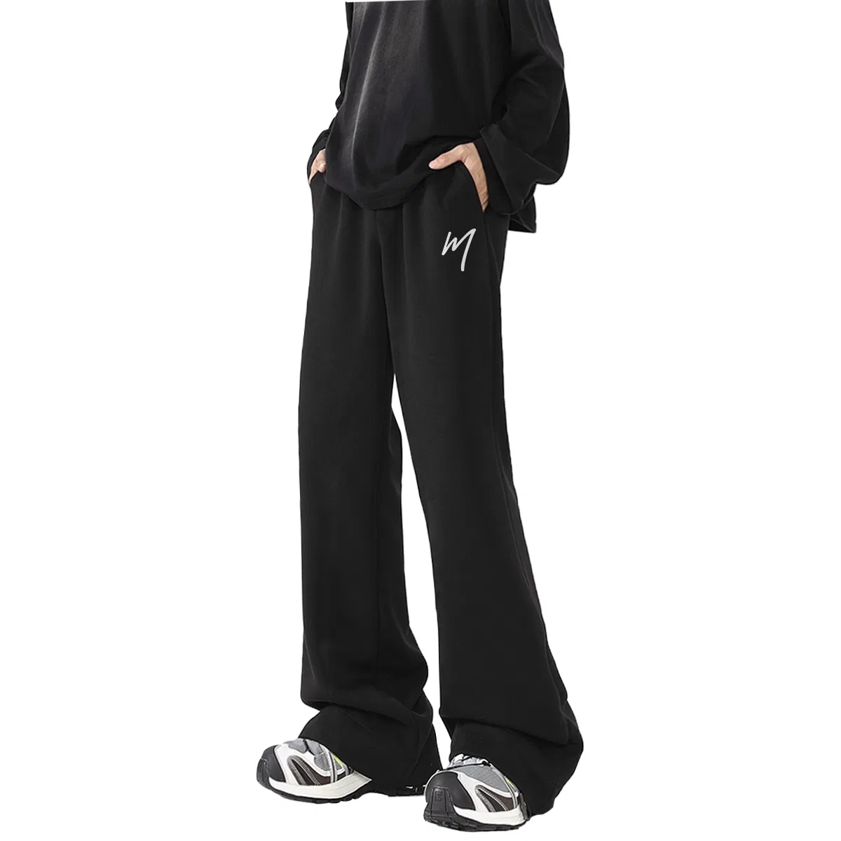 Детские брюки свободного прямого кроя Heavyweight Bootcut Black MINISO, Black