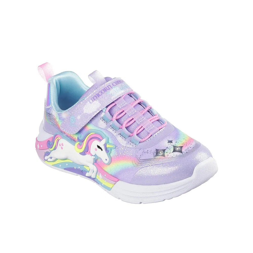 Детские кроссовки для девочек с подсветкой Unicorn Chaser Skechers, Violett Rosa — фото 2