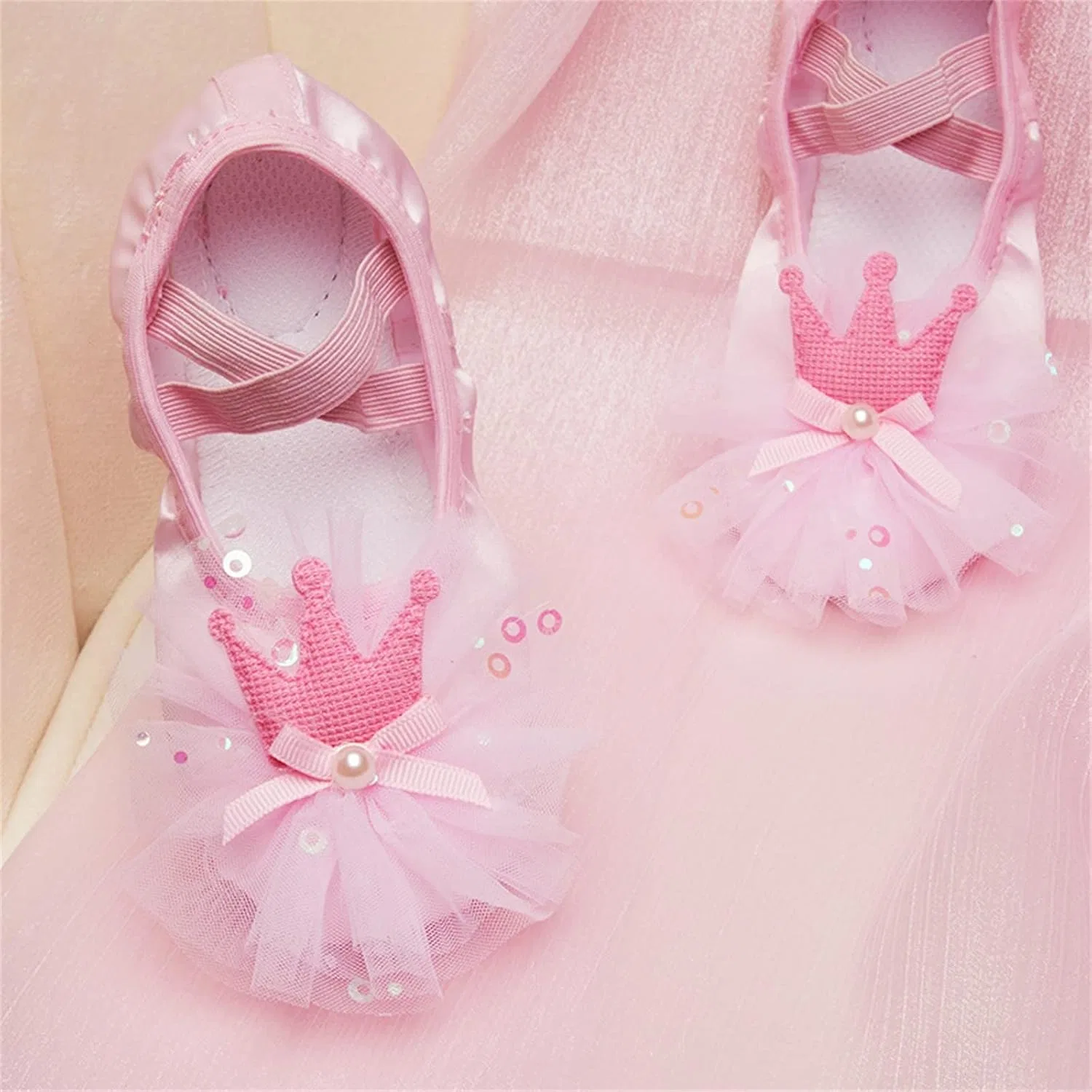 Детские балетки для девочек с принтом Ballet Shoes, Pink — фото 3